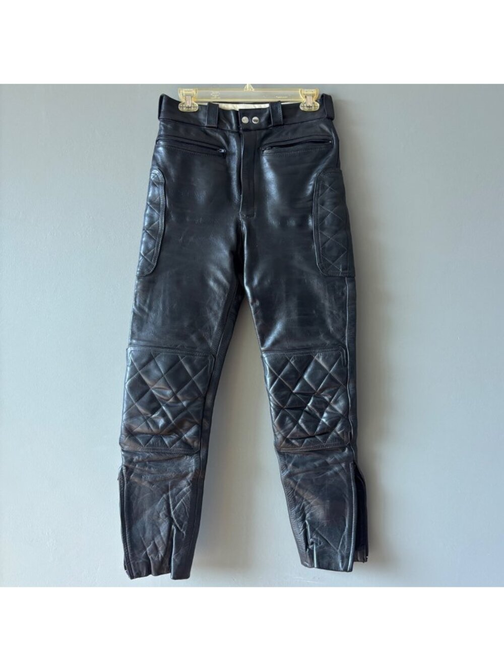 Vintage Lewis Leathers British Hide Motorcycle Pants Padded England W30 L30